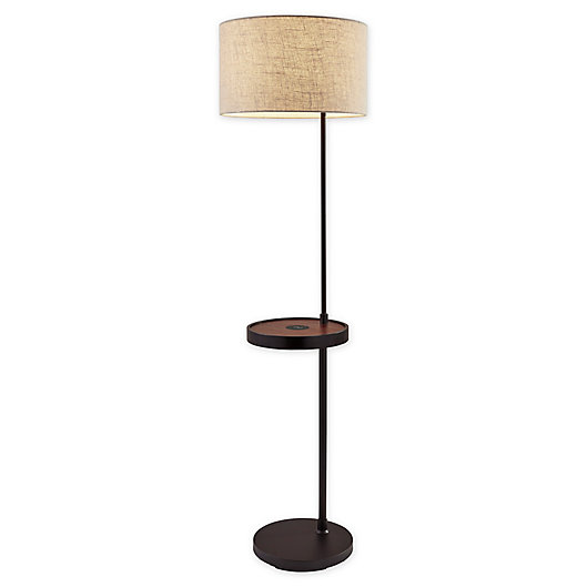 Oliver Adessocharge Shelf Floor Lamp In, Adesso Wright Shelf Floor Lamp