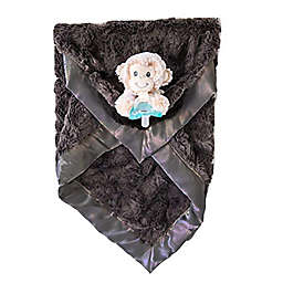 Zalamoon 3 Piece Gift Set with Luxie Pocket® Blanket, Monkey and Pacifier in Charcoal