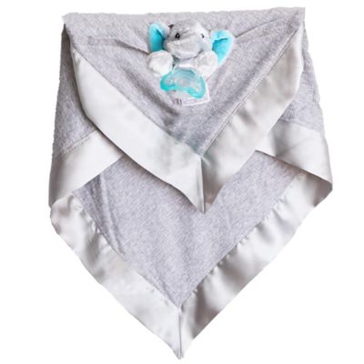 Zalamoon 3 Piece Gift set with Luxie Pocket&reg; Blanket, Elephant and Pacifier in Steel