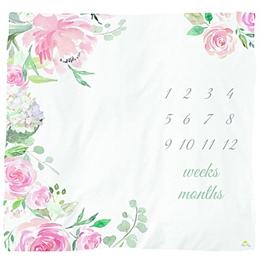 Itzy Ritzy&reg; Itzy Milestones&trade; Floral Blanket Gift Set in White. View a larger version of this product image.