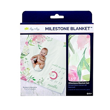 Itzy Ritzy&reg; Itzy Milestones&trade; Floral Blanket Gift Set in White. View a larger version of this product image.
