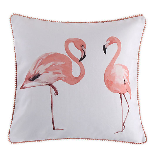 Alternate image 1 for Coastal Living® Luliana Flamingo Square Throw Pillow in White