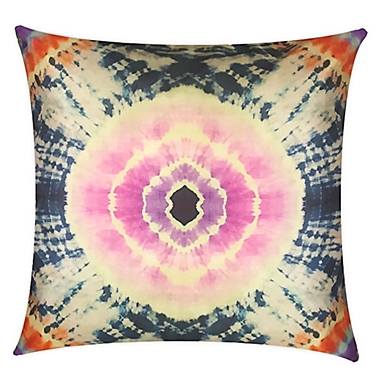 Global Caravan Tie Dye Blast Square Throw Pillow. View a larger version of this product image.
