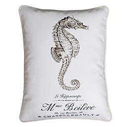 Le Hippocampe Seahorse Oblong Throw Pillow in Natural