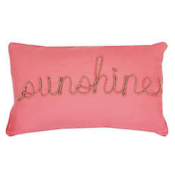 "Sunshine" Rope Oblong Throw Pillow in Coral