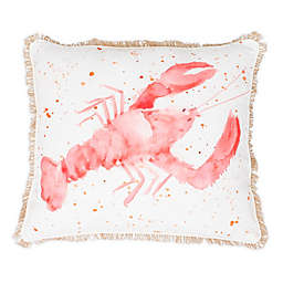Lorenzo Lobster Oblong Throw Pillow in Coral