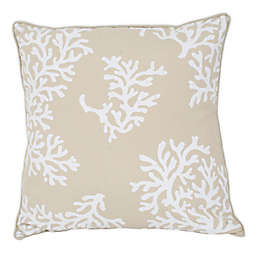 Thro Sequined Seashore Coral Square Throw Pillow in Natural