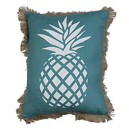 Thro Kaya Pineapple Oblong Throw Pillow in Mineral Blue