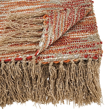 Saro Lifestyle Chindi Throw Blanket in Rust. View a larger version of this product image.