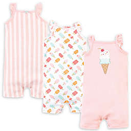 Hudson Baby® Size 9-12M 3-Pack Ice Cream Rompers in Pink