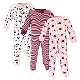 Touched by Nature Size 6-9M 3-Pack Blossom Organic Cotton Sleep 'N Plays in Red