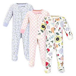 Touched by Nature Size 0-3M 3-Pack Flutter Organic Cotton Sleep 'N Plays in Purple