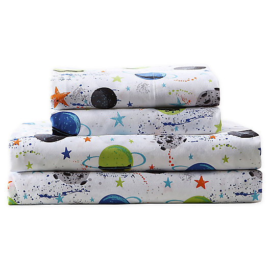 Alternate image 1 for Kute Kids Far Out Galaxy Sheet Set in White/Multi