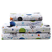 Kute Kids Far Out Galaxy Queen Sheet Set in White/Multi