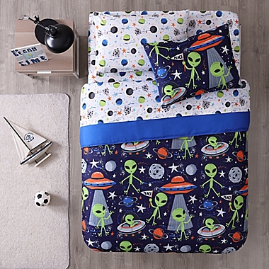 Kute Kids Far Out Galaxy Twin Sheet Set in White/Multi. View a larger version of this product image.