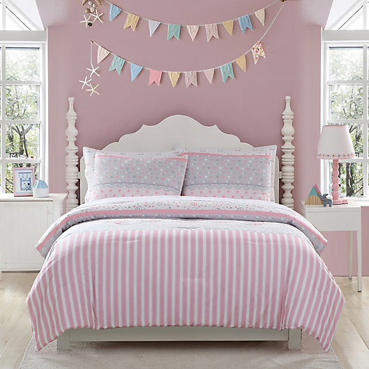 Kute Kids Ellie Stripped Comforter Set, Pink Twin Bed Comforter Set