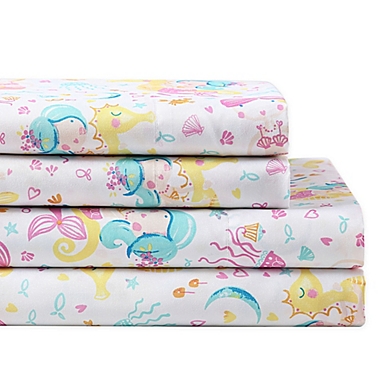 Kute Kids Pretty Mermaids 4-Piece Queen Sheet Set in Pink. View a larger version of this product image.