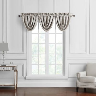 Waterford&reg; Arianna Rod Pocket Waterfall Window Valance in Champagne (Set of 3)