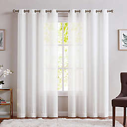 Charisma® Melange 2-Pack 84-Inch Grommet Sheer Window Curtain Panels in White