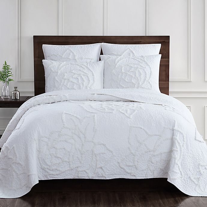 Rose Chenille Bedding Collection in Coconut. View a larger version of this product image.