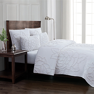 Rose Chenille Bedding Collection in Coconut. View a larger version of this product image.