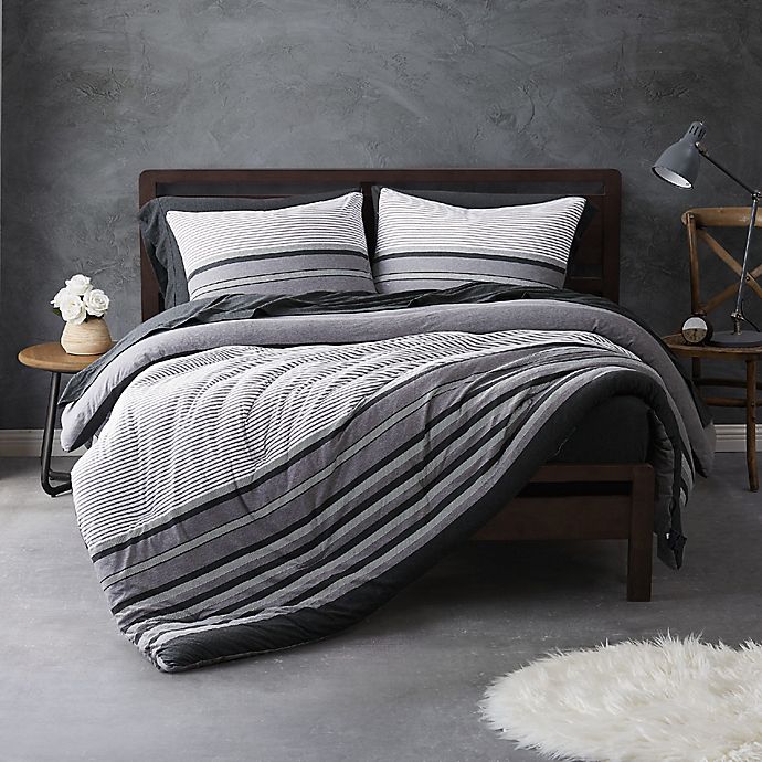 Sean John&reg; Knit Stripe Jersey 2-Piece Twin/Twin XL Comforter Set in Grey