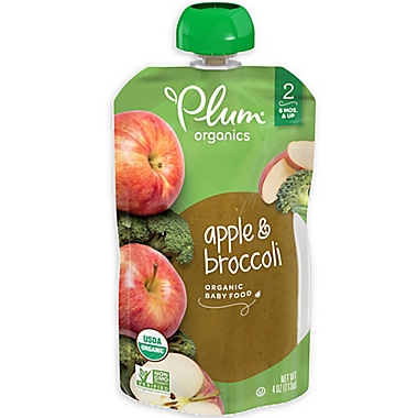 Plum Organics&trade; Second Blends&trade; Broccoli and Apple Baby Food Pouch. View a larger version of this product image.