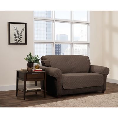 Smart Fit 3-Piece Reversible Suede Sofa Cover in suede 