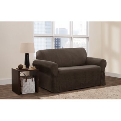 Zenna Home Smart Fit Stretch Suede Loveseat Slipcover