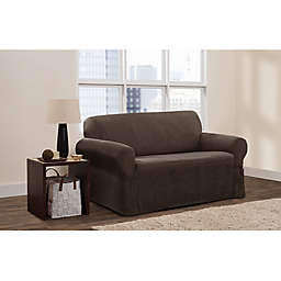 Zenna Home Smart Fit Stretch Suede Loveseat Slipcover