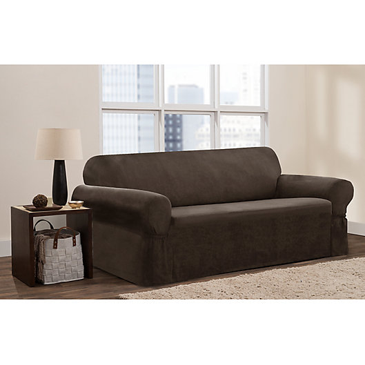 Alternate image 1 for Zenna Home Smart Fit Stretch Suede Sofa Slipcover