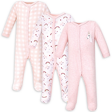 Luvable Friends&reg; Size 3-6M 3-Pack Unicorn Sleep &#39;N Play Footies. View a larger version of this product image.