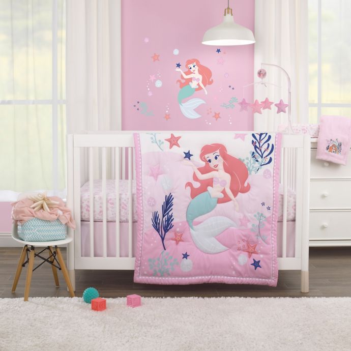 Disney Baby Ariel Cute By Nature 3 Piece Crib Bedding Set In Pink Bed Bath Beyond