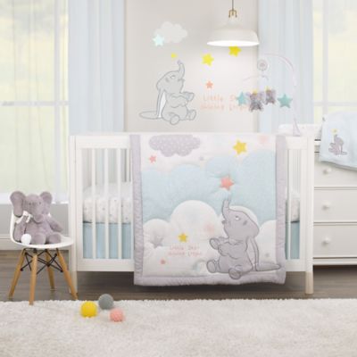 Disney Baby&reg; Dumbo Shine Bright Little Star 3-Piece Crib Bedding Set in Aqua/Grey