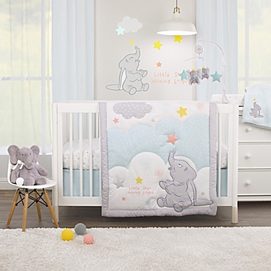 Disney Baby&reg; Dumbo Shine Bright Litle Star Changing Pad Cover in Aqua/White. View a larger version of this product image.