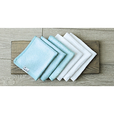 Copper Pearl&trade; 6-Pack Sonny Ultra Soft Washcloths in Blue/White. View a larger version of this product image.