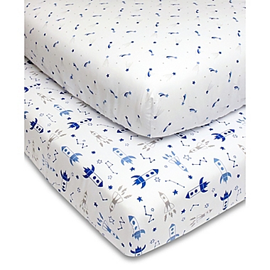 The Peanutshell&trade; Rocket Star Fitted Crib Sheets (2-Pack). View a larger version of this product image.