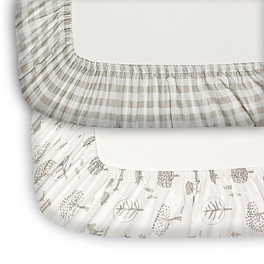 The Peanutshell&trade; Farm Check Fitted Crib Sheets in Grey (2-Pack). View a larger version of this product image.