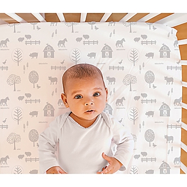 The Peanutshell&trade; Farm Check Fitted Crib Sheets in Grey (2-Pack). View a larger version of this product image.