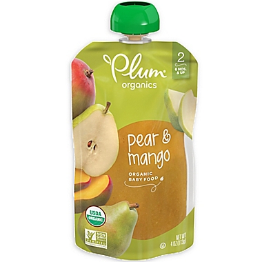 Plum Organics&trade; Second Blends&trade; Pear and Mango Baby Food Pouch. View a larger version of this product image.