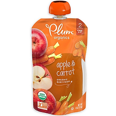 Plum Organics&trade; Second Blends&trade; Apple and Carrot Baby Food Pouch. View a larger version of this product image.