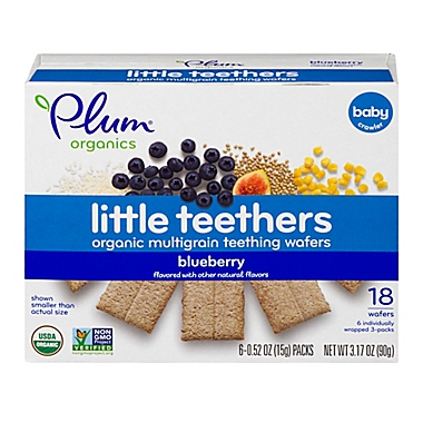 Plum Organics&reg; 6-Packs of 3 Little Yums&reg; 6-Pack Blueberry & Fig Organic Teething Wafers. View a larger version of this product image.