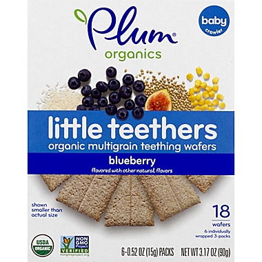 Plum Organics&reg; 6-Packs of 3 Little Yums&reg; 6-Pack Blueberry & Fig Organic Teething Wafers. View a larger version of this product image.