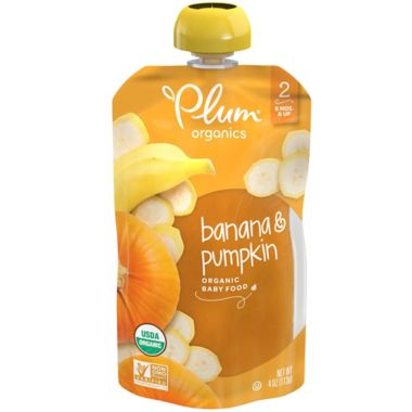 Plum Organics&trade; Second Blends&trade; Pumpkin and Banana Baby Food Pouch. View a larger version of this product image.