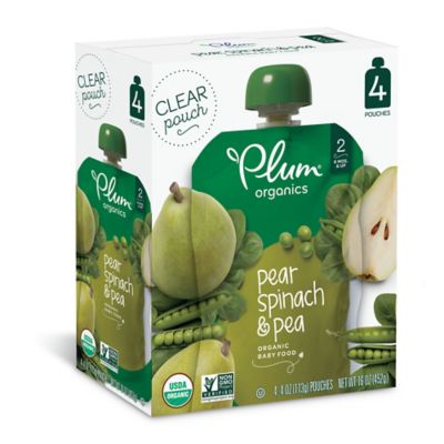 Plum Organics&reg; 4-Pack Spinach Pease Pear 4 oz.Baby Food