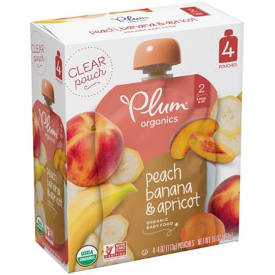 Plum Organics&reg; 4-Pack Plum Peach Banana Apricot 4 oz.Baby Food