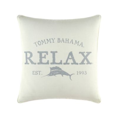TOMMY BAHAMA RELAX THROW PILLOW 18" X 18" GREY