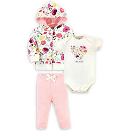 Touched by Nature® Botanical Organic Cotton Hoodie, Bodysuit, and Pant Set