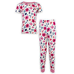 Touched by Nature Size 6Y 2-Piece Floral Organic Cotton Pajama Set in Pink