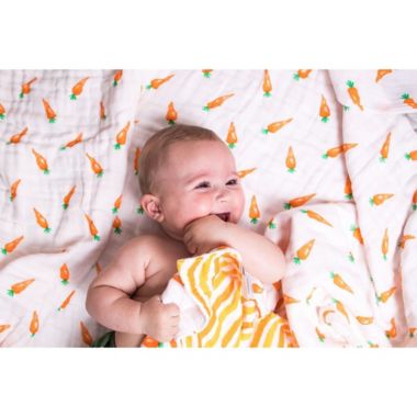 Malabar Baby GOTS Certified Organic Cotton Blanket in Carrot. View a larger version of this product image.